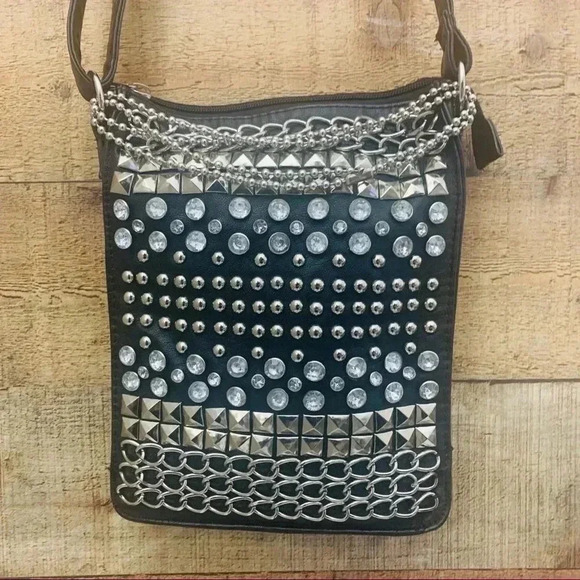 Moto/Rocker Style Studded Purse - Picture 3 of 7